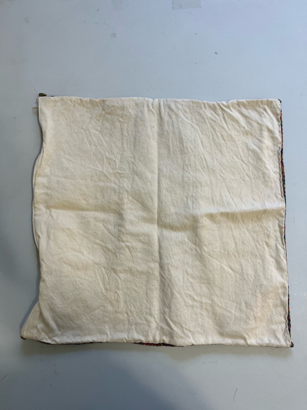 Vintage Greek Handmade Embroidered Pillow Cover Boho Cotton Textile - Picture 4 of 7